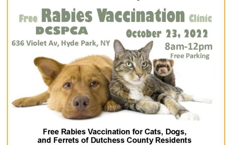 DC BCH and DCSPCA Rabies Vaccination Clinic on Saturday, October 23, 2022 from 8 a.m. to 12 p.m. at DC SPCA, Hyde Park 