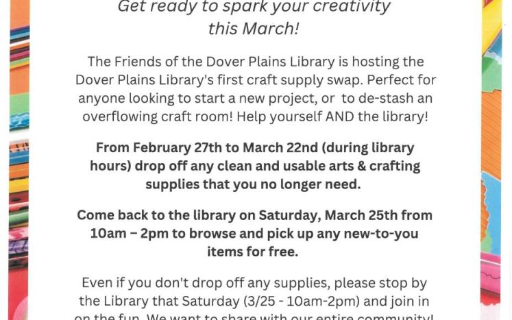 Friends of Dover Library Arts & Crafts Swap & Shop