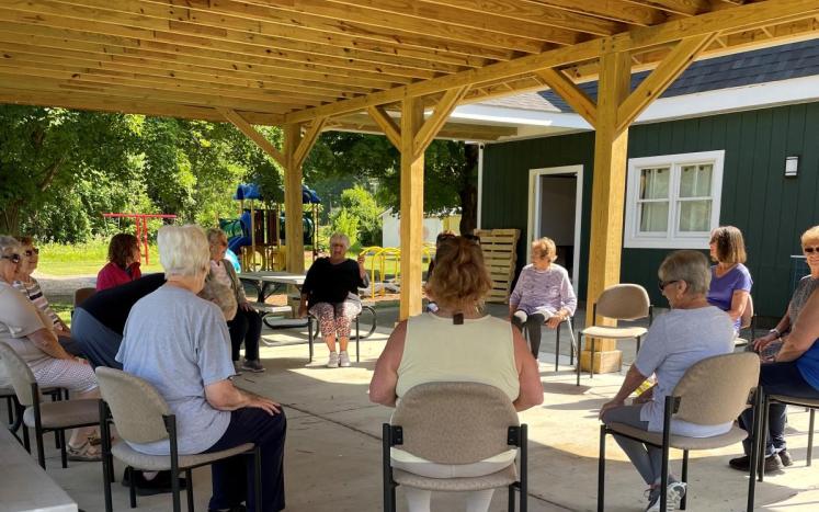Dover Senior Recreation Program Participants Enjoy Chair Exercise at JHK Memorial Park Pavilion 